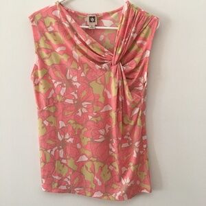 Anne Klein Floral Print Sleeveless Blouse